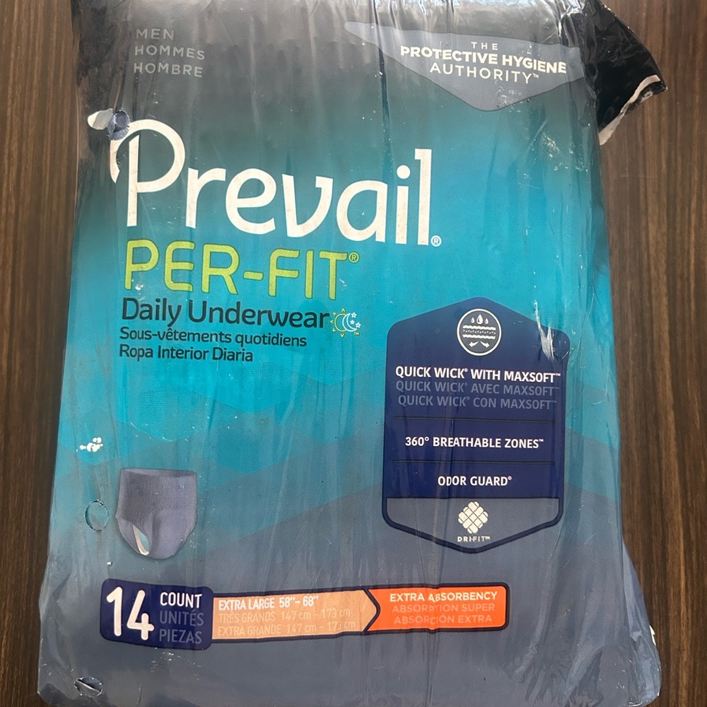 Prevail PER-FIT Men’s Underwear XL 58”-68” 14ct Extra Absorbency